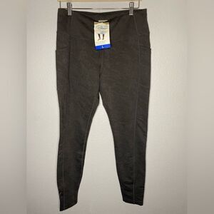 NWT New Mondetta Textured Black Camo Pattern Leggings with Pockets Size Large